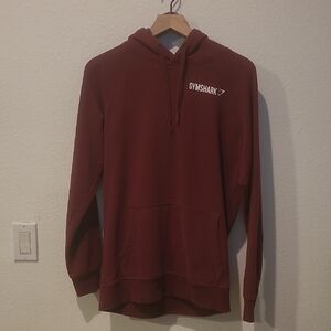 Gymshark Red Hoodie with Long Sleeves and Casual Style